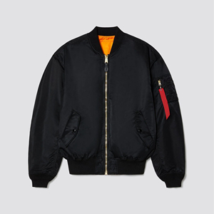 2026 Luxury Men's Zip-Up Bomber <b>Jacket</b> High Fabric Solid Color Winter Outdoor Wear with Stand Collar Bomber <b>Jacket</b> - Product Image 4