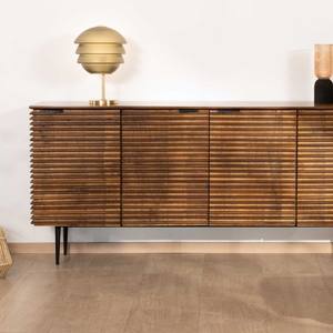 Vandana Crystal Core 4-door <b>sideboard</b> in teak and solid mango wood, 183cm Sheffield - Product Image 3