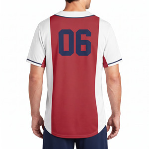 Maillot de baseball pour homme, entièrement boutonné, sublimé, 100 % polyester, col en V - Product Image 2