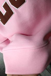 ESQUIRE PINK <b>Mock</b> <b>Neck</b> Sweatshirt 100% BROWN Applique Embroidery wide <b>neck</b> Sweatshirt Finer Threads - Product Image 5