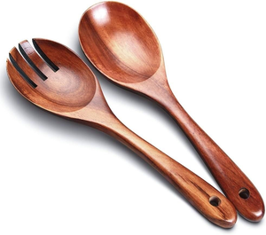 Juego de 2 cucharas de madera al por mayor, estilo vintage, el mejor diseño, cuchillería para regalo - Product Image 2