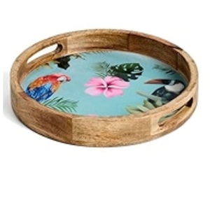 Bandeja para Servir Té y Pan con Acabado Esmaltado, Bandeja Personalizada para Restaurante, Hotel, Suministros de Madera para Café, Hogar y Restaurante - Product Image 2