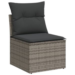 Divano da giardino in Rattan grigio e 6 pezzi con coperture rimovibili - Product Image 4