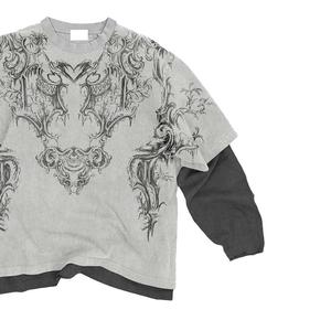 เสื้อยืดยูนิเซ็กซ์ แขนยาว คอโอ ดีไซน์เรียบง่าย สไตล์สตรีท พิมพ์ลายดิจิทัล ผ้าฝ้าย 100% ทรงโอเวอร์ไซส์ โลโก้ด้านหน้า น้ำหนัก 220 กรัม สวมใส่สบาย - Product Image 3