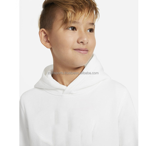 เสื้อฮู้ดแบบสวมหัวสำหรับเด็กสีขาวพร้อมกระเป๋าสำหรับใส่วิ่งฤดูหนาว - Product Image 6