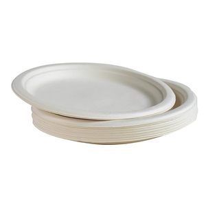 Plato Redondo de Bagazo de Caña de Azúcar de 12 Pulgadas, Biodegradable, Ecológico, Desechable, para Servir Alimentos, Fiestas, Eventos y Uso Diario - Product Image 2