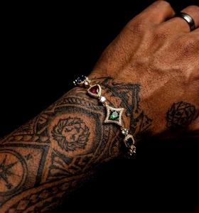 <b>Men</b> Multi colour 925 Silver Link Chain Tennis Bracelet Luxury Hip Hop Jewelry Engagement Gift Silver Wedding For Woman bracelet - Product Image 3