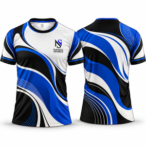 Camisetas Deportivas de Secado Rápido de Alta Calidad para Hombre, Camisetas de Manga Corta con Logotipo Personalizado, Impresión Sublimada, 100% Poliéster, Anti-UV, MOQ Bajo - Product Image 1