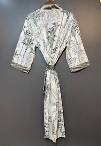 Bata Kimono de Algodón Suave con Estampado de Dibujos Animados para Mujer, Camisón de Verano Hecho a Mano ODM con Cuello en V y Cintura Elástica, Largo Completo - Product Image 2