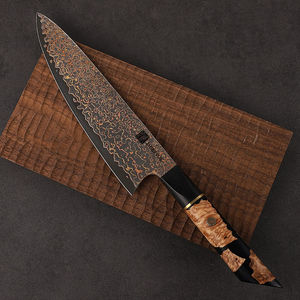 Juego de Cuchillos de Cocina de Acero al Carbono Damasco Japonés, Estilo Moderno, con Mango de Resina y Madera - Product Image 1