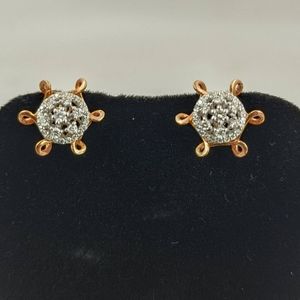 Pendientes de Diamantes Naturales de 0.41 Ct en Oro Rosa de Moda, Joyería Fina para Mujer, para Bodas y Fiestas, Lujosos, Certificados por IGI, Chapados en Rodio - Product Image 1