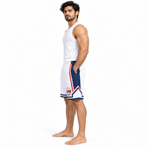 Shorts de basketball unisexes personnalisés en gros pour l'été 2026 – Modèle long, respirant, en coton et maille colorée, séchage rapide, style streetwear pour hommes - Product Image 2