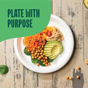 จานกระดาษกันน้ำขนาด 10 นิ้ว ปลอดภัยสำหรับอาหาร แพ็ค 125 ใบ ย่อยสลายได้ 100% แข็งแรง ทนทาน ใช้แล้วทิ้ง สำหรับใส่ก๋วยเตี๋ยว ทำจากชานอ้อย - Product Image 1