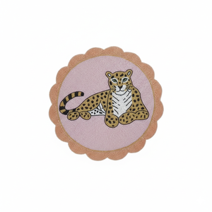 Mantel Individual Antideslizante de Lino con Estampado de Leopardo y Bordado de Cuentas de Alta Gama – Decoración de Mesa Hecha a Mano y Personalizable para Bodas y Banquetes - Product Image 3