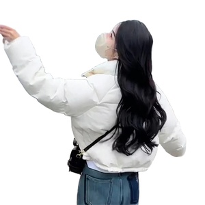 Chaqueta corta de Invierno para mujer, moda coreana 2023, Parka acolchada de algodón grueso sólido con cremallera cálida, Abrigo acolchado de lona - Product Image 1