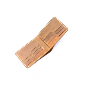 <b>Men's</b> Vintage Leather <b>Wallet</b> Handstitched Bifold Card Holder Slim Minimalist Pocket Purse Cash Slots Organizer Camel <b>Brown</b> New - Product Image 4
