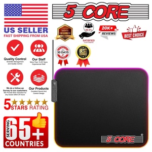 5Core <b>Gaming</b> Mouse Pad RGB 12 <b>Light</b> Modes 2 Zone Desk Mouse Mat w Rubber Base - Product Image 2