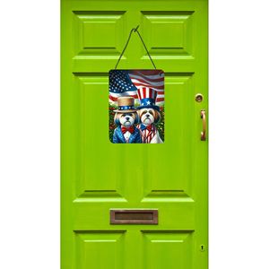 All American Lhasa Apso Wall Door Hanging Prints Multicolor Aluminum Metal <b>Sign</b> for Kitchen Home Decor 12x16 Front Door <b>Plaque</b> - Product Image 2