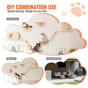 Mensole da Parete per Gatti con Tappetini per Saltare, Letto per Gatti, Amaca, Arredamento per Alberi per Gatti - Product Image 6