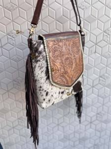 Bolso de Mano con Grabado Artesanal, Cuero Vacuno Auténtico, Flecos, Estilo Bohemio, Nuevo Estilo, Bolsos de Venta Caliente para Mujer - Product Image 2