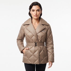 Chaqueta Acolchada Ligera de Invierno para Mujer, con Cinturón, Estilo Casual, Cálida y Aislante - Product Image 5