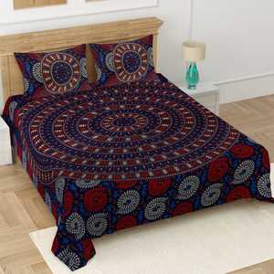 Handmade King Size Bedding Pillowcases Hotels Classic Handmade Cotton <b>Double</b> Bedsheet Printed Hand Block Buy Direct From Suppler - Product Image 1