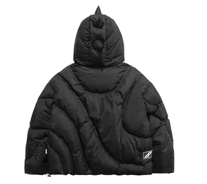 Chaqueta de Invierno Negra para Niños, Estilo Urbano, con Revestimiento de PU, Poliéster Impermeable y Transpirable, Capucha con Diseño Personalizado - Product Image 5