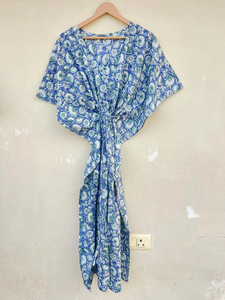 Algodón Kaftan indio Floral Kaftan largo caftán vestido para ser mamás playa cubrir ropa de dormir - Product Image 6
