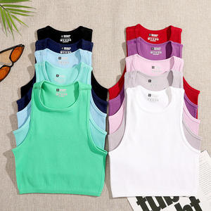 Wholesale Custom Women's Breathable Casual Ribbed Tank <b>Top</b> Active Sports Yoga & Running Wear Sleeveless Back Design - Product Image 1