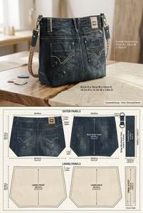 Sacs de shopping en toile de haute qualité au design populaire, extra grands, recyclables, sacs fourre-tout en denim pour les voyages et les vacances avec logo imprimé personnalisé - Product Image 4