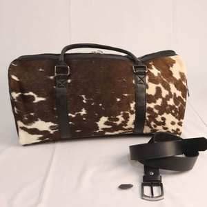 Nouveau style tendance avec fermeture éclair, sacs de voyage en cuir de vachette pour hommes, meilleure vente, prix bas, bonne qualité, sacs de voyage en cuir de vachette. - Product Image 1