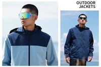 Chaqueta Casual Reversible Unisex para Exteriores, Impermeable 5000mmH2O, Transpirable, Ecológica, 1500g/m2, Capucha Desmontable, Tiras Reflectantes