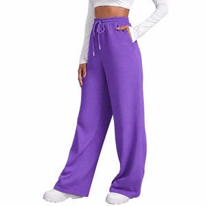 Servicio Profesional OEM ODM, Pantalones Deportivos de Pierna Recta, Color Sólido, para Mujer, Estilo Retro, Holgados, Casuales - Product Image 6