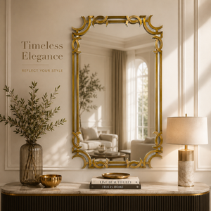 Luxury Geometric Gold Wall <b>Mirror</b> Modern Decorative <b>Rectangular</b> Accent <b>Mirror</b> Elegant Metal Frame Vanity <b>Mirror</b> for Living Room - Product Image 3
