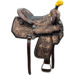 Silla de Montar para Caballo de Cuero Genuino Hecha a Mano, Equipo Ecuestre Premium para Montar a Caballo Estilo Vaquero Occidental, Logotipo Personalizado, Venta al por Mayor - Product Image 1