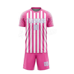 Uniforme de football respirant de haute qualité fabriqué en usine avec impression personnalisée du numéro, du nom et du logo disponible en différentes couleurs et tailles - Product Image 1