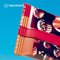 Sacs d'emballage en plastique Mylar découpés à l'emporte-pièce hautement personnalisés pour l'emballage de bonbons de confiserie au chocolat INNORHINO