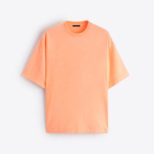 T-shirt de haute qualité pour hommes, poids lourd, 100% coton, t-shirt surdimensionné avec impression bouffante unie, chemises Street Wear - Product Image 5