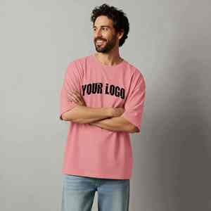 Camiseta de Hombre 100% Algodón, Corte Holgado, Logotipo Bordado de Alta Calidad, Estilo Hip Hop, Hombros Caídos, Gran Venta - Product Image 1