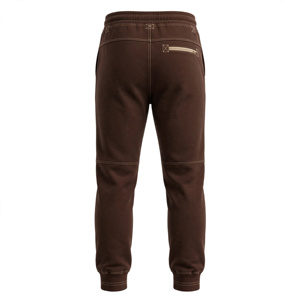 Men's Brown Cotton Blend Stonewashed Sweatpants Elastic Waist Button Fly Breathable Casual <b>Summer</b> <b>Trousers</b> - Product Image 2