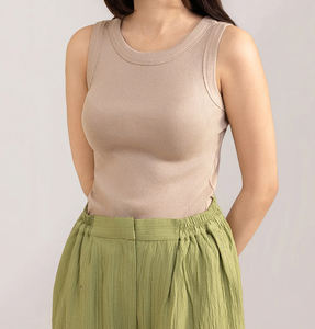 Camiseta sin mangas de tela Oxford de algodón transpirable para mujer, talla grande, con encaje y borlas, para deporte, yoga, ejercicio, de secado rápido - Product Image 6