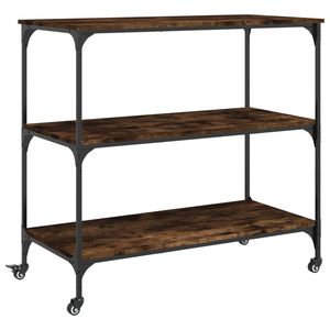 Chariot de cuisine en bois d'ingénierie en chêne fumé 40,2''x19,7''x37,4'' 40,2''x19,7''x37,4'' - Product Image 2