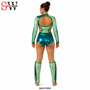 Tenue de danse majorette personnalisée pour homme, justaucorps léger à manches longues pour performance scénique, compétition de baton twirling, OEM ODM - Product Image 2