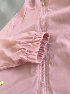 New Lightweight <b>Pink</b> Full Sleeve Zipper <b>Waterproof</b> Hooded Women Windbreaker <b>Jacket</b> Plus Size Color Block Crop Top Outdoor Wear - Product Image 4