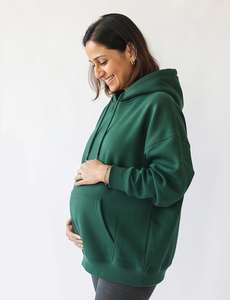 Sudadera con capucha para maternidad y lactancia para mujer, 100% algodón, forro polar, para embarazo y lactancia. - Product Image 3