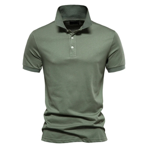 Camiseta Polo de Manga Corta Personalizada Solarwool, Camiseta Polo de Lana Merino para Hombre, Corte Ajustado, Estampada, de Algodón - Product Image 1