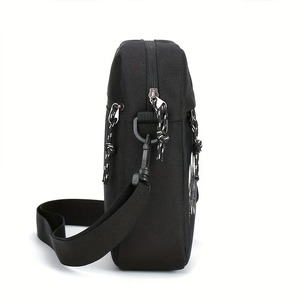 Men’s Oxford Crossbody Shoulder <b>Bag</b> Black Multi Pocket Travel Sling <b>Bag</b> Adjustable Strap Casual Daily Use - Product Image 4