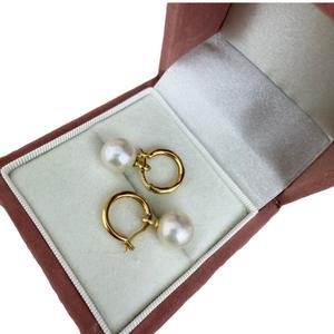 Boucles d'oreilles en argent S925 avec perles d'eau douce d'aquaculture naturelle de Zhuji de 9 à 10 mm, presque parfaites, rondes, avec un fort éclat, design de boucle d'oreille - Product Image 5