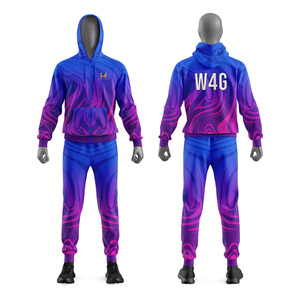 ชุดวอร์มกีฬาผ้าโพลีเอสเตอร์ผสมคอตตอนต้านเชื้อแบคทีเรีย แบบสปอร์ต สกรีนโลโก้ด้านหน้าได้ตามต้องการ ชุดวอร์มมีฮู้ดสำหรับผู้ชาย ระบายอากาศได้ดี เป็นมิตรต่อสิ่งแวดล้อม - Product Image 1