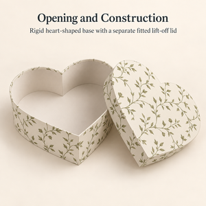 Caja de Papel con Diseño de Corazón de Enredadera Color Marfil Personalizada para Regalo de Fragancias, Empaque con Logotipo OEM - Product Image 2